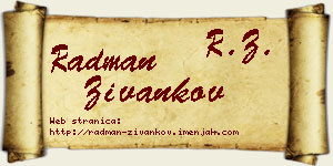 Radman Živankov vizit kartica